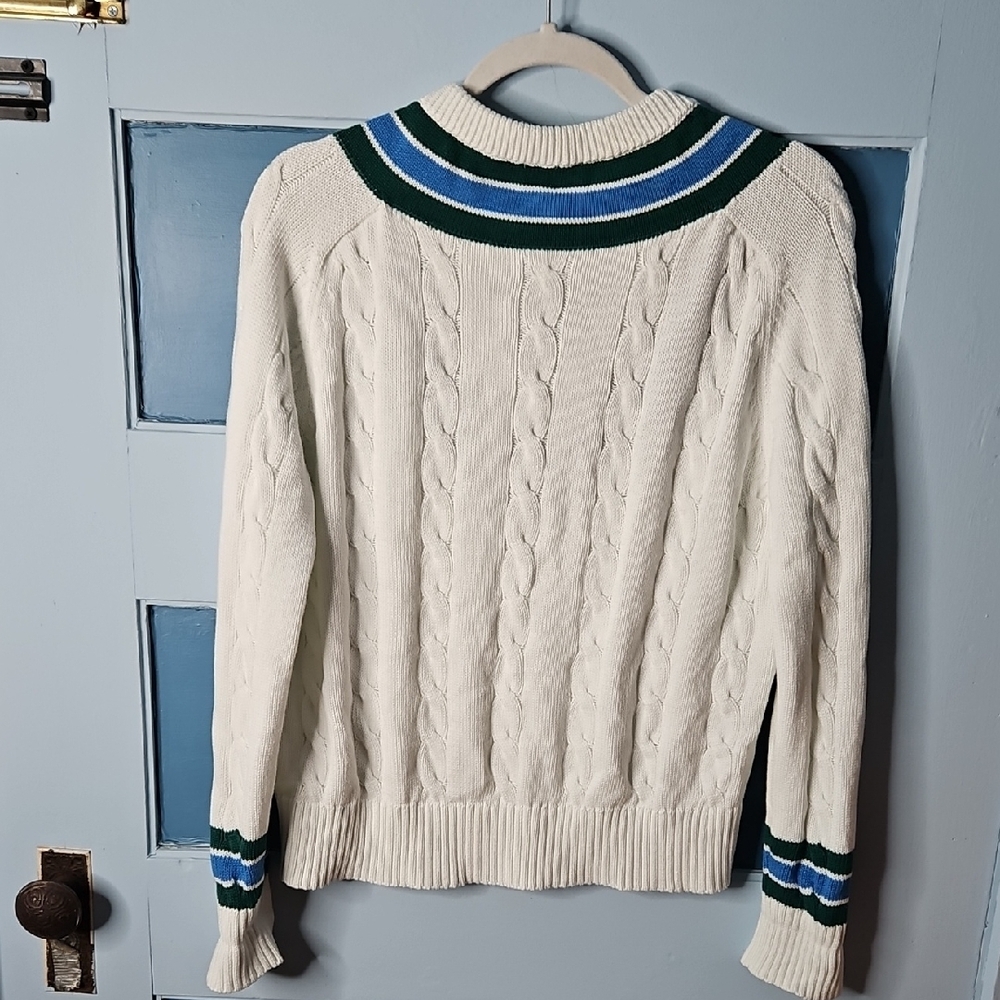 Vineyard Vines Women’s Long Sleeve Cable Knit Varsity Sweater M - Picture 8 of 12